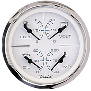 Faria Beede Instruments Chesapeake SS White 4" Multifunction 4-in-1 Combination Gauge w/ 33851